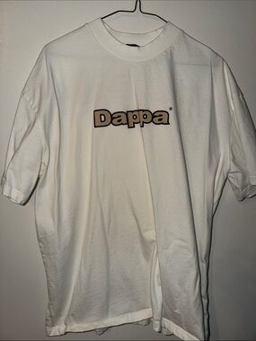 Boohoo Mens White Tee with Tan 'Dappa' Logo